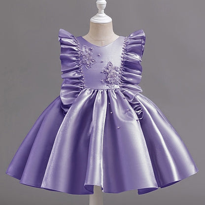 Sleeveless Dress Girls' Wedding Toddler Party Floral