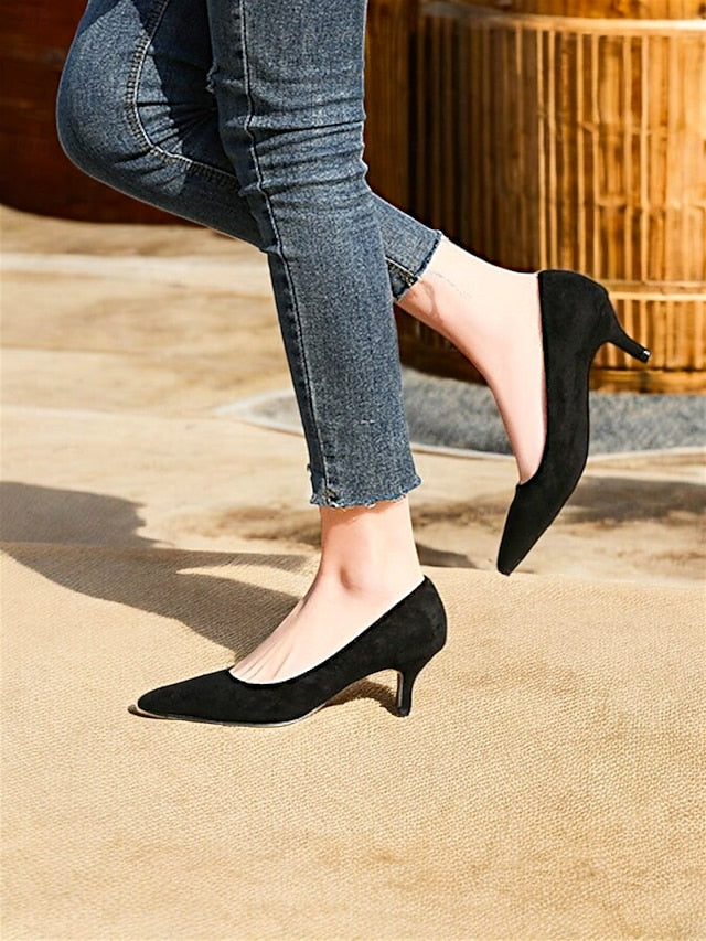 with Suede Kitten Women's Emerald Green Pointed-Toe Pumps