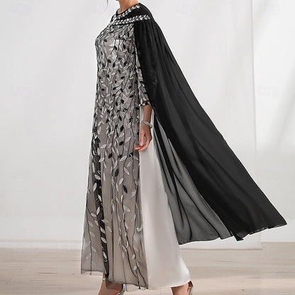 Bride Mother Neck Crew A-Line of Cape Elegant the Dress