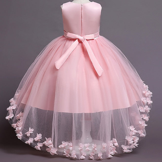 Flower Girls' Colored Solid Kids Girl Dress