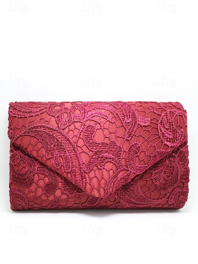 Lace with Chain Bag Women's Evening Strap Clutch