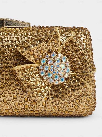 Heel with Rhinestone Sparkling Clutch Bow Matching High Sandals