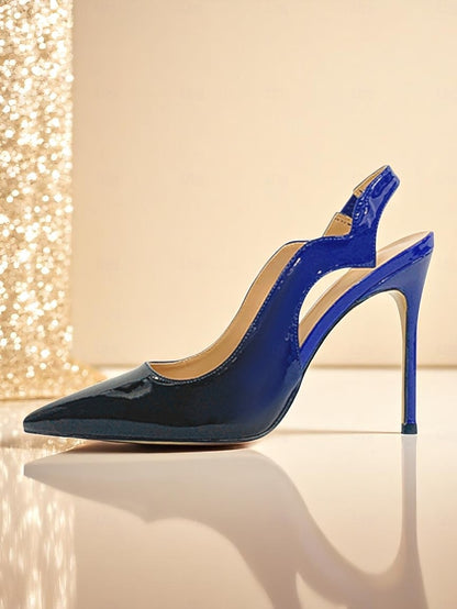 Leather Slingback Black Women's and Patent Red Heels