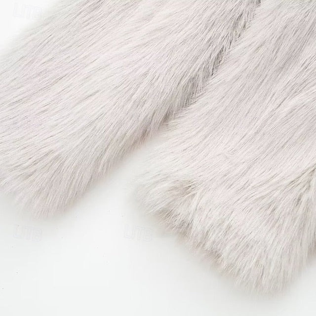 Faux Furs Fur Pocket Comfortable Warm Women's Coat