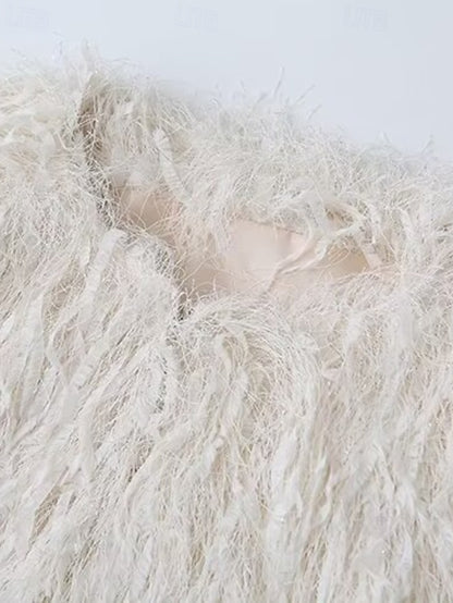 Leathers Faux Women's Fur Furs Comfortable Coat