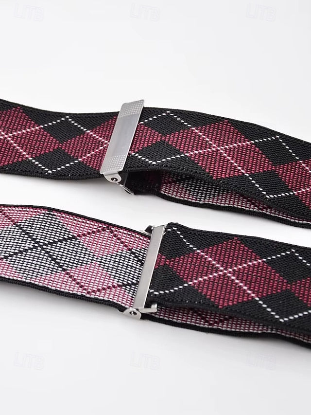 Pattern Classic Argyle Men's – Suspenders Clip-On