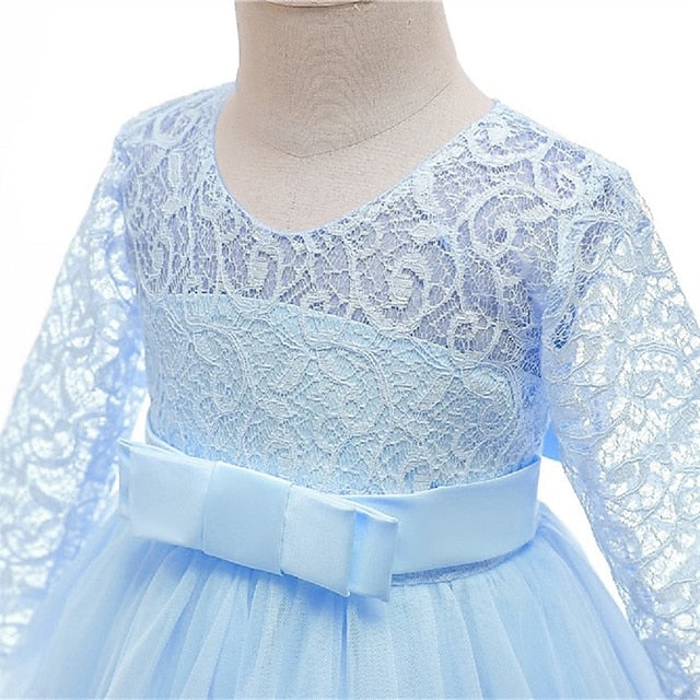 Kids Flower Girl Sleeve Dress Girls' Wedding Half
