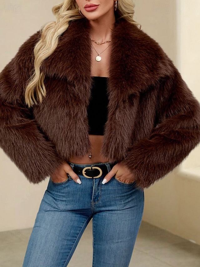 Fur Warm Coat Comfortable Women's Faux Leathers Furs