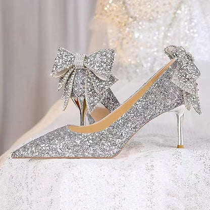 Bride Pointed Closed for Bridesmaid Wedding Toe Shoes Women