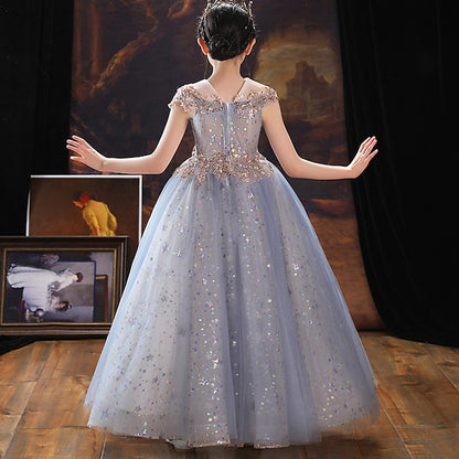 Flower Girls' Dress Short Kids Party Girl Sequin