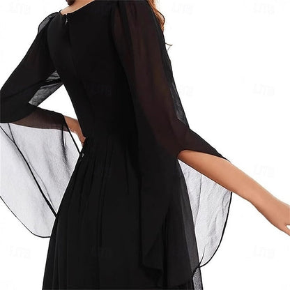 Neck V the Floor Mother Bride of Dress Simple Elegant A-Line