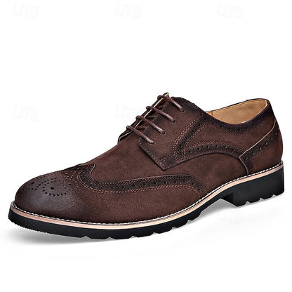 Shoes – Lace-Up Derby Brogue Men's Brown Vintage