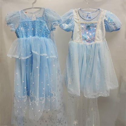 Cloak Cosplay Flower Frozen Girl Elsa Dress Princess
