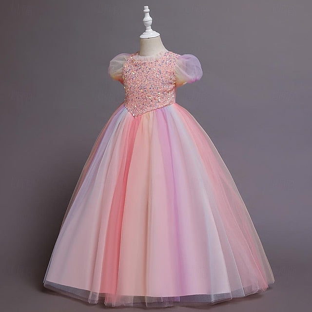 Flower Girl Kids Party Sequin Girls' Dress