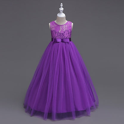 Solid Party Kids Color Cosplay Girls' Dress