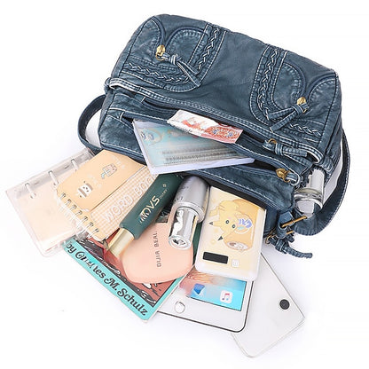 Leather Women's Faux Shoulder Brown Vintage Bag – Boho