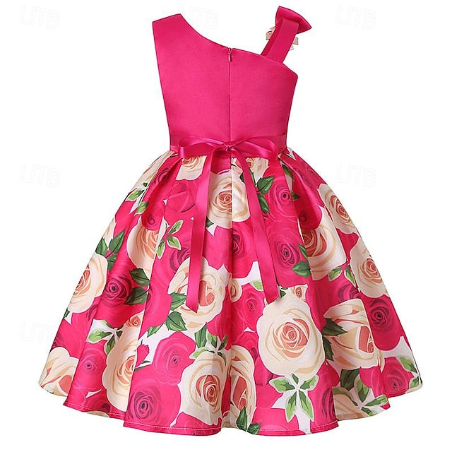 Dress 3D Girls' Sleeveless Easter Summer Party Flower