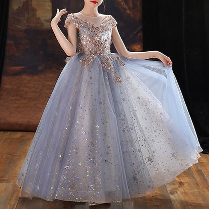 Flower Girls' Dress Short Kids Party Girl Sequin