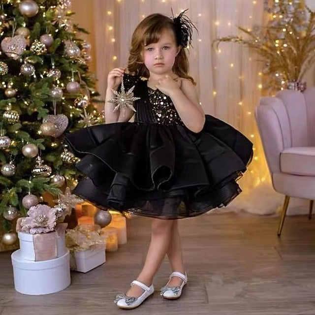 Party Wedding Kids Girls' Sequin Dress Sleeveless