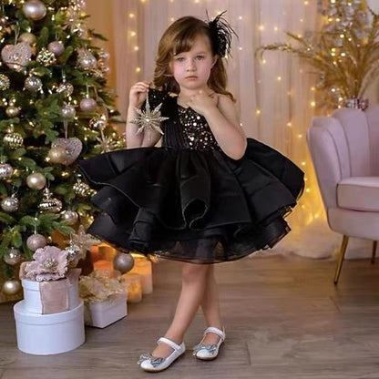 Party Wedding Kids Girls' Sequin Dress Sleeveless