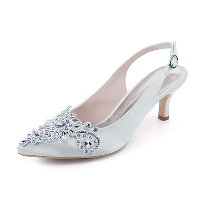 - with Embellishment for Beige Heels Slingback Women Crystal