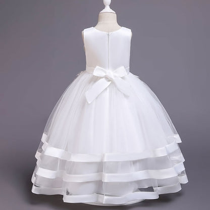 Wedding Solid Sleeveless Kids Colored Party Dress Girls'