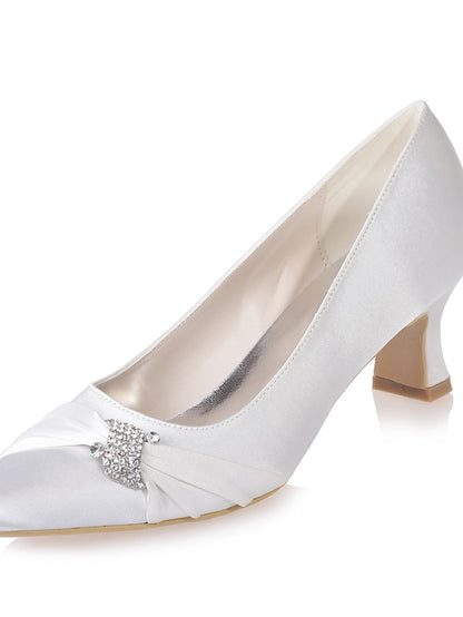 with Heels Blue Bow Rhinestone Royal Kitten Satin Women's