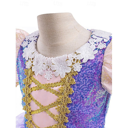 Sofia Princess Theme Dress Party Fairytale Rapunzel Flower Girl