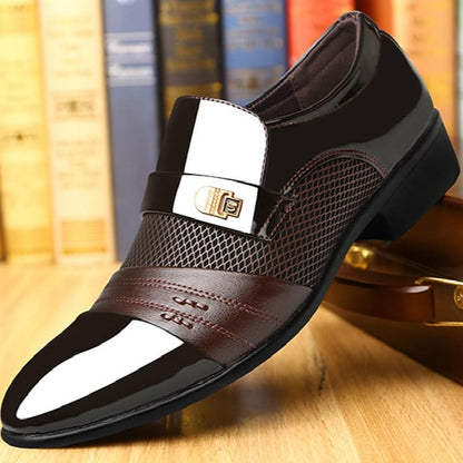 Men's Slip-On Dress Leather Formal Patent – Loafers Faux