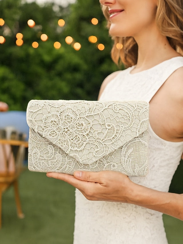 Lace with Chain Bag Women's Evening Strap Clutch