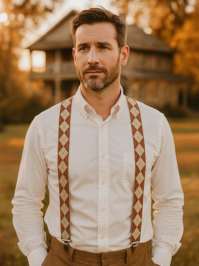 Pattern Classic Argyle Men's – Suspenders Clip-On