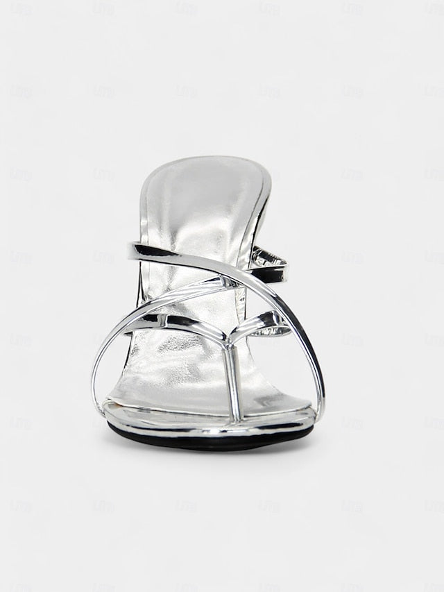 Sculpted Design Flat with Unique - Metallic Heel Sandals Gold