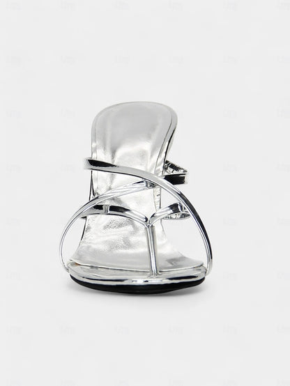 Sculpted Design Flat with Unique - Metallic Heel Sandals Gold