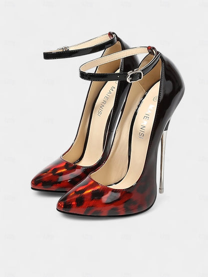 Pumps Red Stiletto Leopard Patent Women's Print Sexy –
