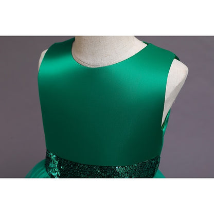 Colored Kids Short Solid Girls' Dress Flower Girl