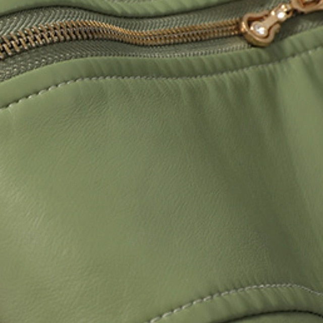 Women's Zipper Comfortable Leather Faux Jacket Pocket