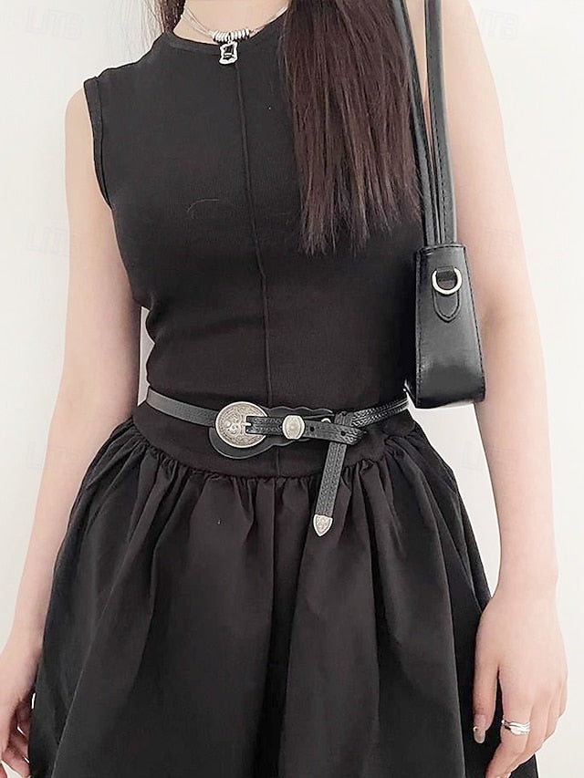 with Women's Vintage Waist Belt Western Leather Faux Carved