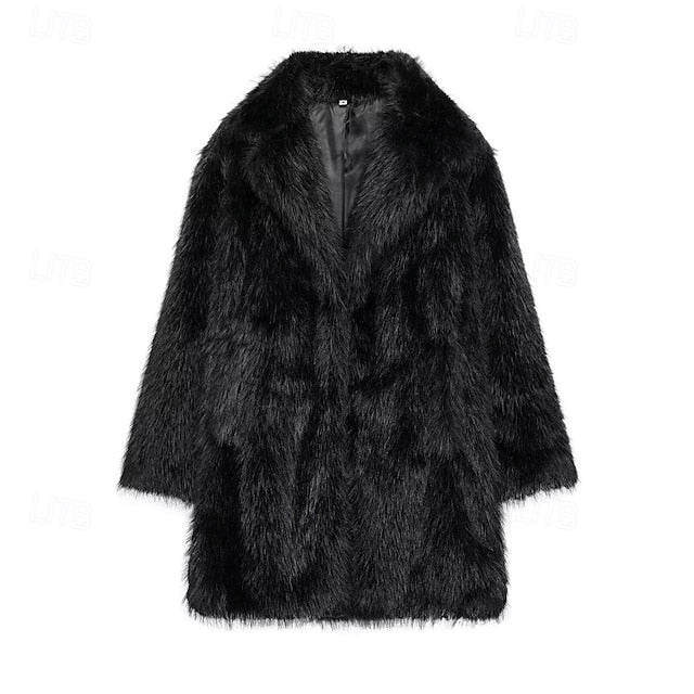 Faux Furs Fur Pocket Comfortable Warm Women's Coat