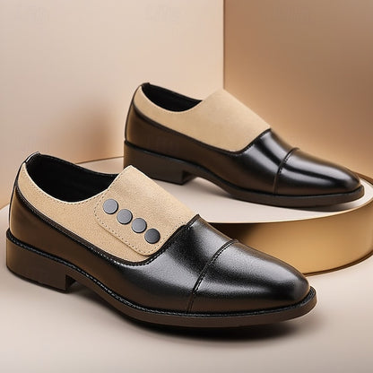 Black Men's Decor Classic Shoes Slip-On Button