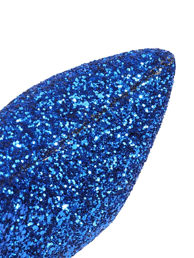 Ankle High Women's Boots Red Heel Glitter Sparkly –