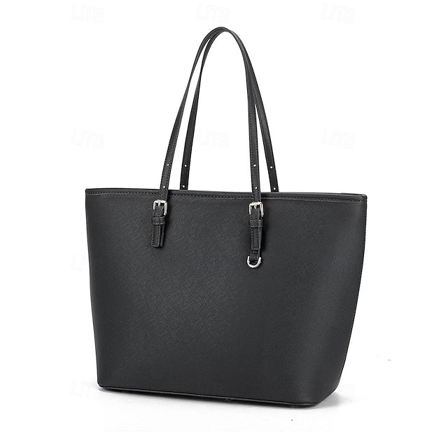 - Women's Faux Tote Brown Bag Leather Classic Large