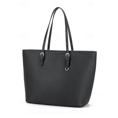 - Women's Faux Tote Brown Bag Leather Classic Large