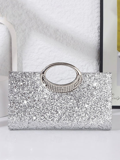 Bag Evening with Women's Silver Glitter Gold Clutch