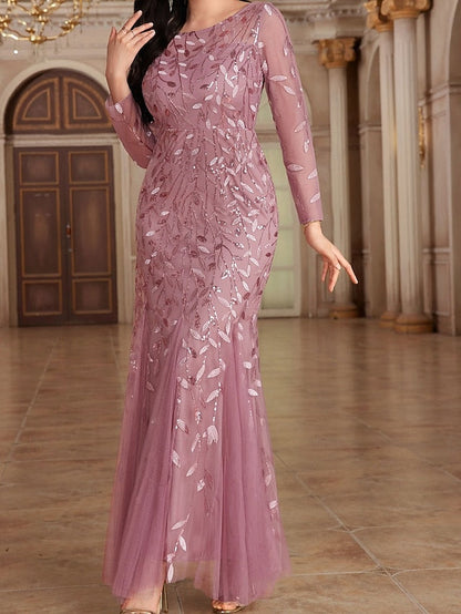 Dress Party Mother the Neck Floor Crew Bride of Elegant