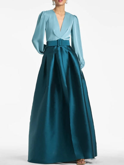 Dress Floor Split Gown A-Line Formal Guest Evening High Wedding