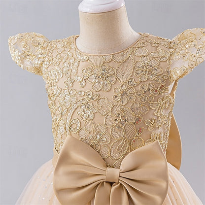 Flower Dress Color Party Kids Girls' Block Girl