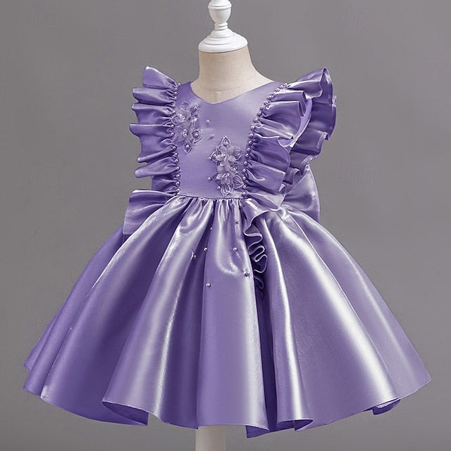 Sleeveless Dress Girls' Wedding Toddler Party Floral