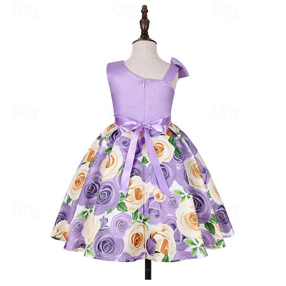 Dress 3D Girls' Sleeveless Easter Summer Party Flower