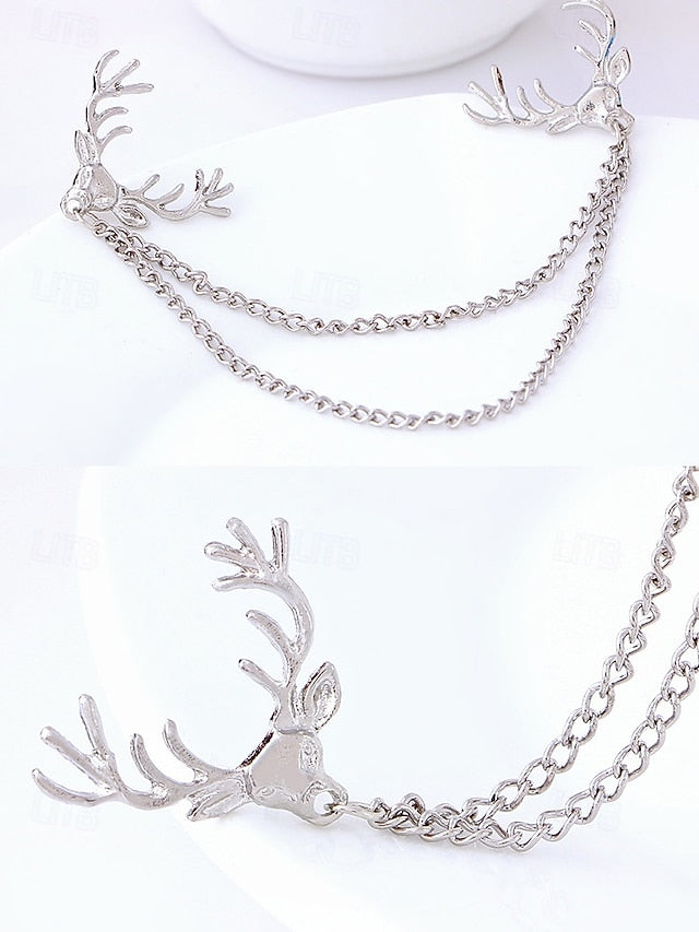 Collar Alloy Reindeer Men's Christmas – Elegant Pins