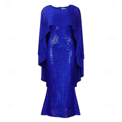 Floor Mother Neck the of Length Elegant Bride Dress Crew